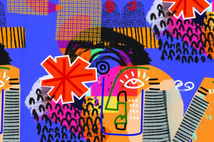 Fototapete Pop art Abstraktion, Pop-Art, Illustration, Illustration un