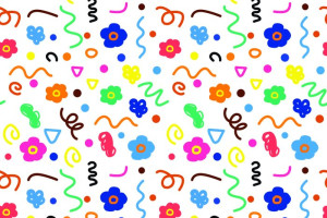 Fototapete Pop art Formen, Linie, Blüte, Dreieck, Muster