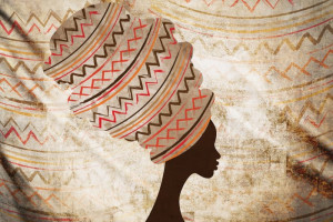Fototapete Frau weiblich, Porträt, menschlichen, Turban, cap