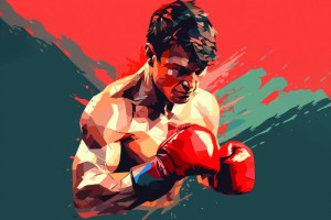 Fototapete Boxen, Boxer, Holm, Boxhandschuhe, erwachsener Mann
