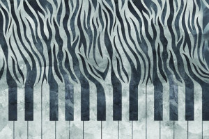Fototapete Musik Schlüssel, schwarzen Tasten, Klaviertasten, Druckknop