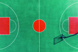 Fototapete Spielplatz, Basketball Platz, Sportplatz, bin, Basketball
