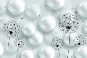 Fototapete Pusteblumen Luftballons, Ballon, weiß, Weite, kreisförmiger