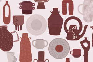 Fototapete Geschirr, Trinkgefäße, Utensil, Küchengerät, vaskulären