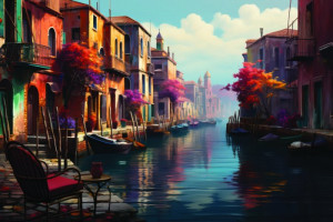 Fototapete Venedig Stadt, schwarze Stadt, Großstadt, europäischen Stad