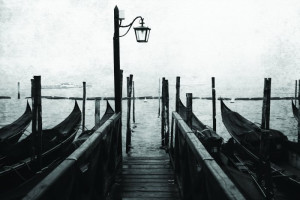 Fototapete Venedig Gondeln, Gondel, Nebel, Sprühwasser, nebulosity