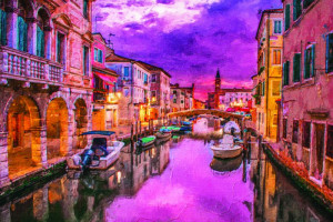Fototapete Sonnenuntergang Venedig, venezianischen, Wasser, Kanal, Kan