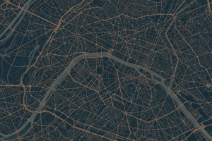 Fototapete Paris Karte, Straßenkarte, Land - Karte, Stadtplan, Linie