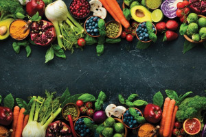 Fototapete ein Pflanzen, Blattgemüse, Gemüsegarten, Bio-Gemüse, Obst u