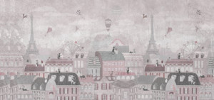 Fototapeta Przedszkole krajobraz, pejzaż, ilustracja, bajkowy, koty