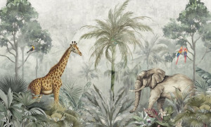Fototapeta Dżungla Zwierzęta, safari, dżungla, rośliny, tropikalny
