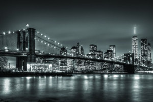 Fototapeta Nowy Jork most, Brooklyn Bridge, manhattan, woda, jezior