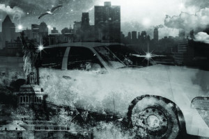 Fototapeta Pokój młodzieżowy amerykański samochód, taxi, taksówka, sta