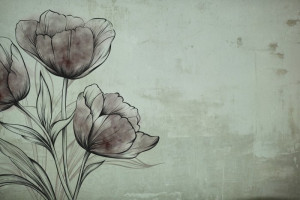 Fototapeta Jadalnia tulipan, tulipany, kwiaty, kwiat, Malowane