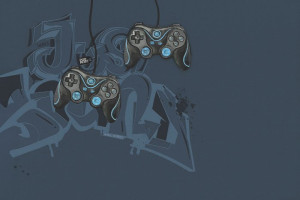 Fototapeta Pokój młodzieżowy gamepad, gry, kontroler, joypad, Graffiti