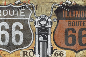Fototapeta Pokój młodzieżowy route 66, Route66, motocykl, kierownica,