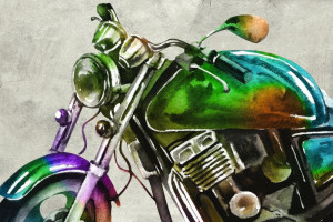 Fototapeta Motocykle motor, motocykl, ściana, beton, kolorowy