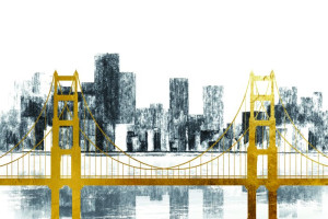 Fototapeta San Francisco most, złoty, miasto, stare budynki, wysokie b
