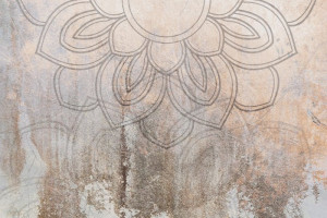 Fototapeta Mur mandala, beton, tekstura, kwiat, styl