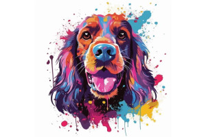 Fototapeta Pokój młodzieżowy pies, piesek, kolorowy, barwny, pop art