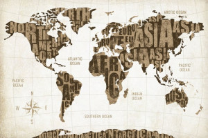 Fototapeta Mapa Świata mapa, mapa świata, napis, napisy po angielsku,