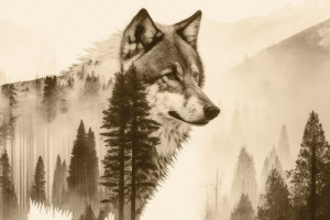 Fototapeta Wilk wilk, wilki, las, drzewa, drzewo