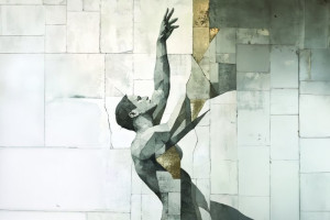 Fototapeta Ludzie mural artystyczny, mur, ściana, abstrakcja, abstrakc