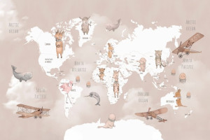 Fototapeta Środki transportu mapa, mapa świata, samolot, samoloty, Zwi