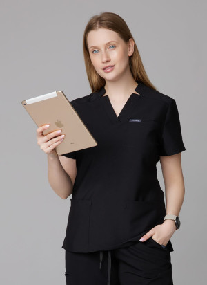 Zestaw medyczny damski, Scrubs Comfy Black- Komplet