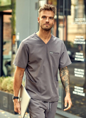 Zestaw medyczny męski, Scrubs Sporty Gray- Komplet