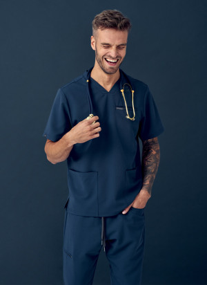 Bluza Medyczna Męska - Scrubs Sporty Navy - S