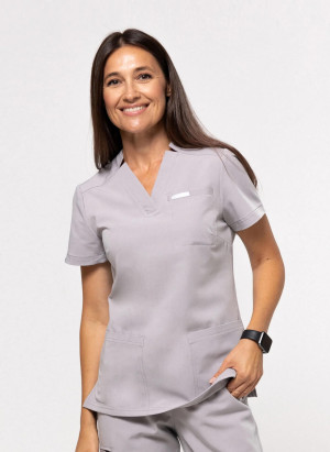 Zestaw medyczny damski, Scrubs Comfy Light Gray- Komplet