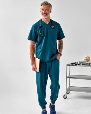 Spodnie Medyczne Męskie - Scrubs Sporty Green - 2XL