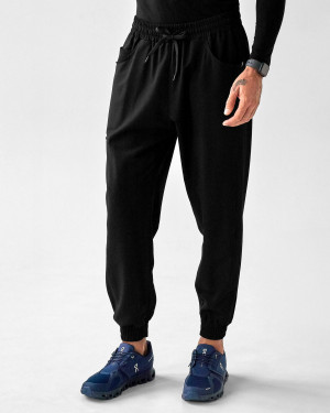 Spodnie Medyczne Męskie - Scrubs Sporty Black - M, klasyczna