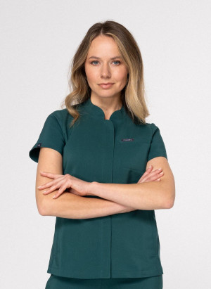 Zestaw medyczny damski, Scrubs Classy Dark Green- Komplet