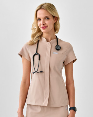 Bluza Medyczna Damska – Scrubs Classy Nude - M