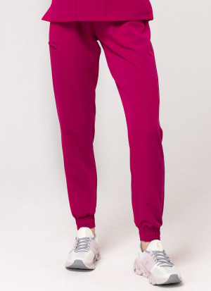 Spodnie Medyczne Damskie – Scrubs Comfy Burgundy - XXS