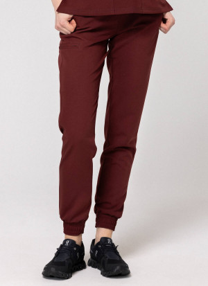 Spodnie Medyczne Damskie – Scrubs Comfy Wine - XXS