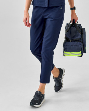 Spodnie Medyczne Damskie – Scrubs Classy Navy - M