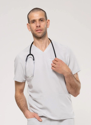 Zestaw medyczny męski, Scrubs Sporty Light Gray New- Komplet