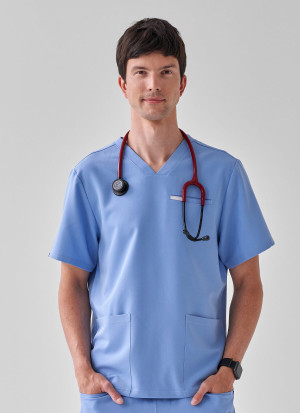 Zestaw medyczny męski, Scrubs Sporty Baby Blue- Komplet
