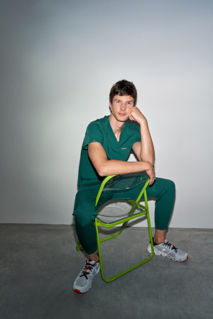 Zestaw medyczny męski, Scrubs Sporty Dark Green- Komplet