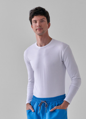 Bluza Medyczna Męska - Longsleeve White - L
