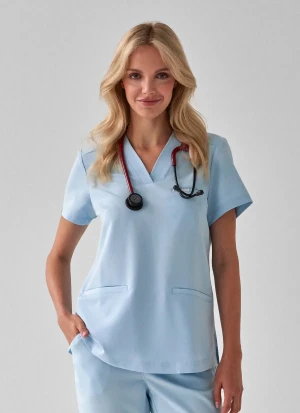 Bluza Medyczna Damska - Scrubs Basic Sky - XS