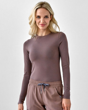 Bluza Medyczna Damska - Longsleeve Chocolate - XS