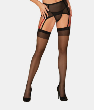 Obsessive S822 pończochy XL/2XL czarny