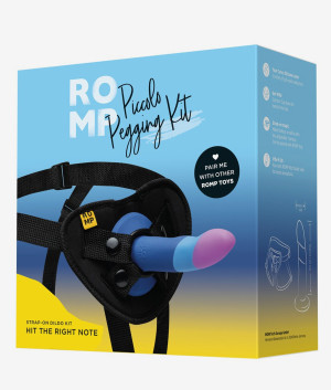 Romp Piccolo Pegging Kit zestaw masażera z uprzężą niebieski