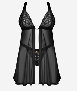 Obsessive Elianes babydoll czarna M/L czarny