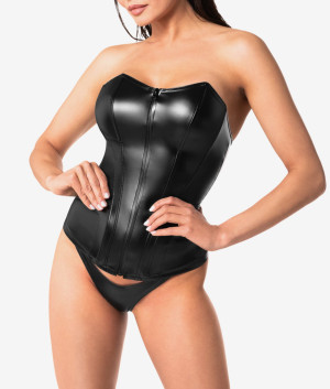 Noir Handmade F334 Gorset powerwetlook - M czarny
