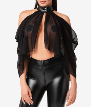 Noir Handmade F349 Tiulowe bolerko - L czarny •N69.pl